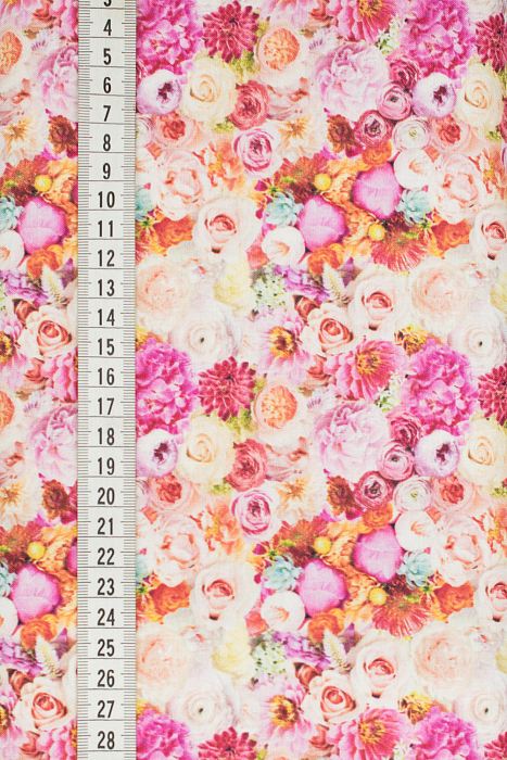 Ткань хлопок пэчворк розовый, мелкий цветочек, ALFA Z DIGITAL (арт. 224331)