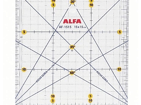 Линейка для пэчворка ALFA AF-1515 15 х 15 см