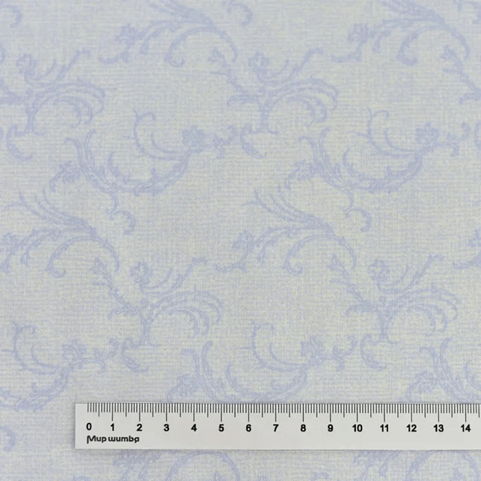 Ткань хлопок пэчворк голубой, завитки, Benartex (арт. 10215-05)
