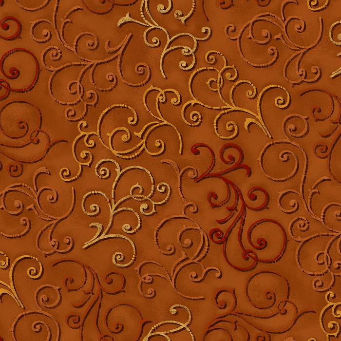Ткань хлопок пэчворк коричневый, завитки, Studio E (арт. 249633)
