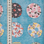 Ткань хлопок пэчворк разноцветные, цветы геометрия, ALFA (арт. AL-5707)