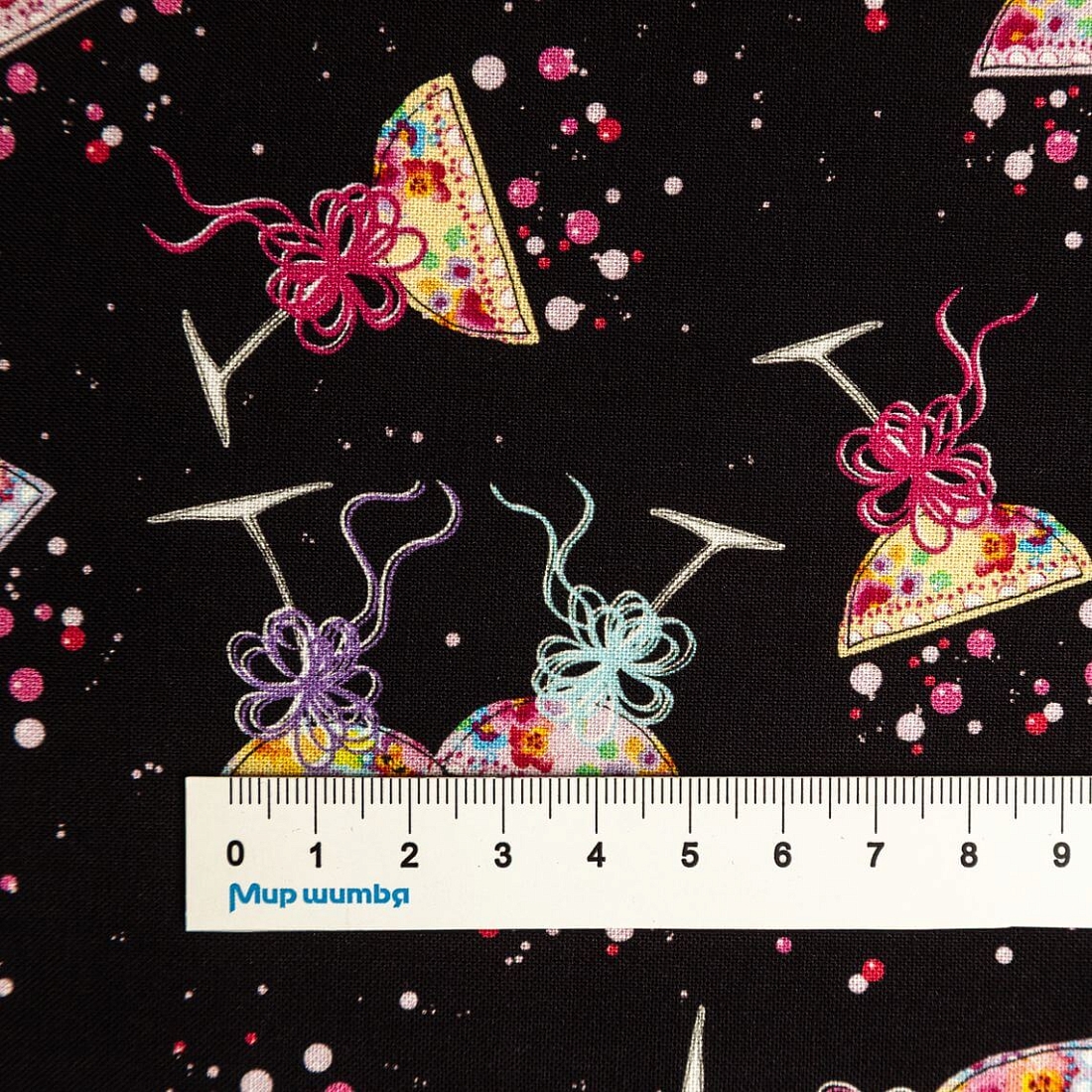 Ткань хлопок для пэчворка черный, еда и напитки, Blank Quilting (арт. 5416-11)
