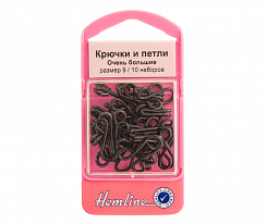 Крючки и петли пришивные Hemline арт. 400.9 бельевые черный № 9