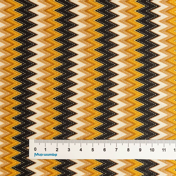 Ткань хлопок пэчворк желтый, геометрия шеврон, Windham Fabrics (арт. AL-12336)