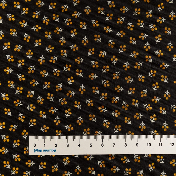 Ткань хлопок пэчворк коричневый, цветы, Windham Fabrics (арт. AL-12336)