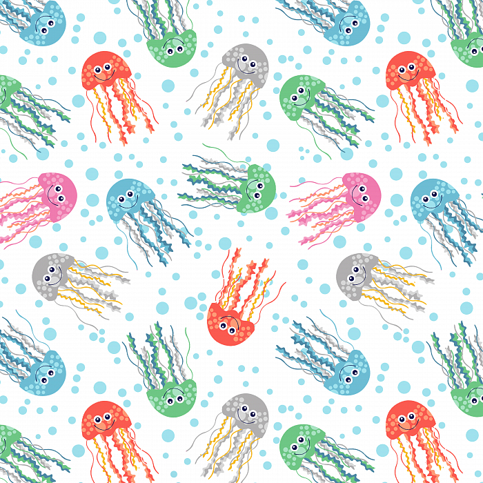 Ткань хлопок пэчворк разноцветные, детская тематика морская тематика, Blank Quilting (арт. 9310-01)