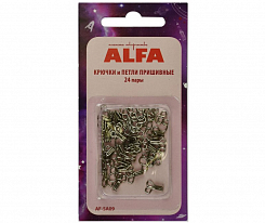 Крючки пришивные Alfa AF-SA09 металл 24 пары никель
