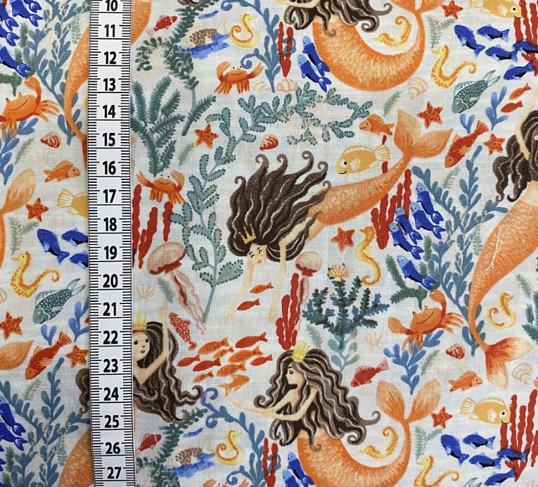 Ткань хлопок пэчворк разноцветные, детская тематика морская тематика, Windham Fabrics (арт. 50244-3)