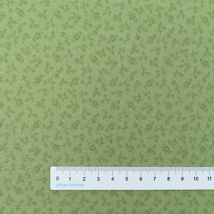 Ткань хлопок пэчворк зеленый, цветы, Wilmington Prints (арт. AL-12336)