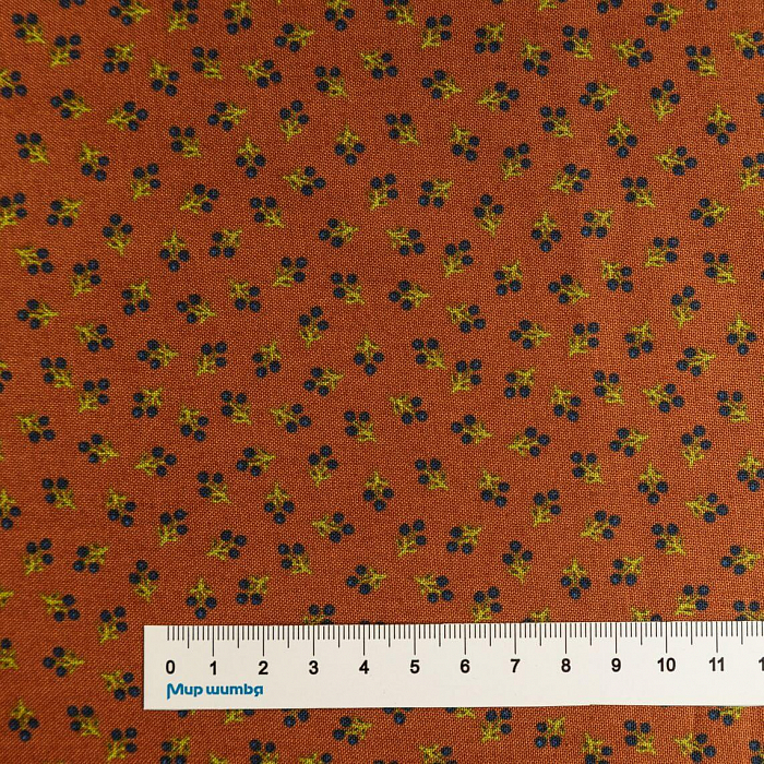 Ткань хлопок пэчворк коричневый, мелкий цветочек цветы, Windham Fabrics (арт. AL-12336)