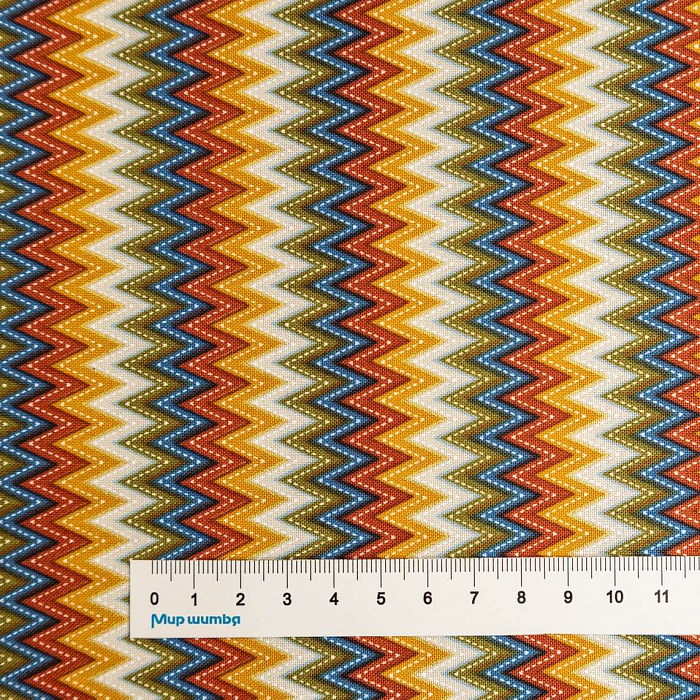 Ткань хлопок пэчворк разноцветные, геометрия шеврон, Windham Fabrics (арт. AL-12336)