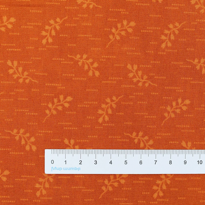Ткань хлопок пэчворк оранжевый, цветы, Wilmington Prints (арт. AL-12336)