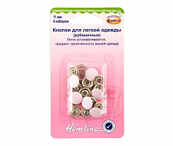 Кнопки для блузок Hemline арт. 440.PK металл 11 мм розовый